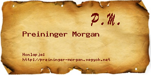 Preininger Morgan névjegykártya
